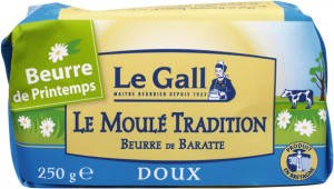 Le beurre de baratte le moulé tradition doux Le Gall, 250 g: 1,88 € TTC