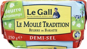 Le beurre de baratte le moulé tradition demi-sel Le Gall, 250 g: 1,88 € TTC