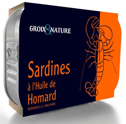Boîte de sardines à l’huile de homard (4,50 €).