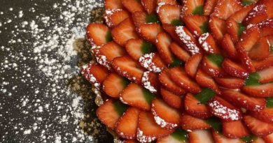 Tarte aux fraises de saison et son gel de persil