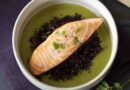 Pavé de saumon écossais sauce coco et thé matcha