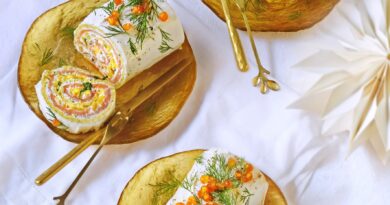 Roulés de saumon au fromage frais et mangue