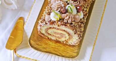 Bûche au citron et praliné