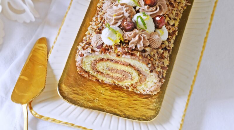Bûche au citron et praliné